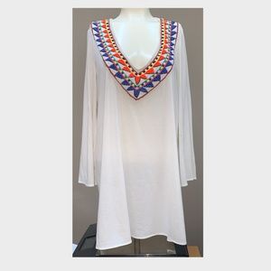 Milly Cabana Beaded Tunic Swim Cover Up